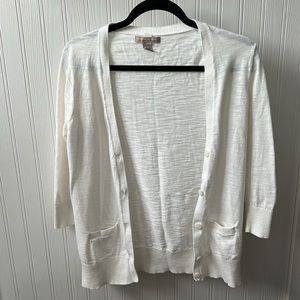 White cardigan by Banana Republic